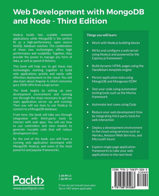 Produktbild: Web Development with MongoDB and Node - Third Edition