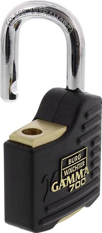 Produktbild: Burg W&auml;chter Gamma 700 55 SB Vorh&auml;ngeschloss verschieden schlie&szlig;end Messing, Schwarz Profilzylinder-Vorhangschloss