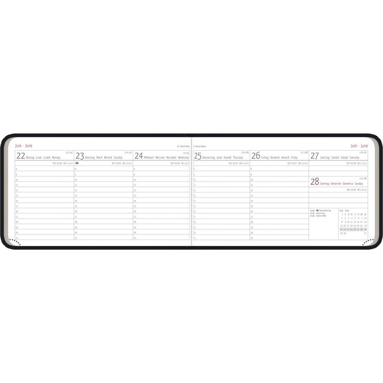 Produktbild: Timer TO GO Tucson schwarz 2026 - Büro-Kalender 15x9 cm - 1 Woche 2 Seiten - Quer-Timer - Alpha Edition
