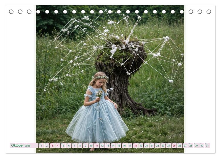 Produktbild: Feenfl&uuml;gel und L&auml;cheln KI - Die zauberhafte Welt der Feenkinder (Tischkalender 2026 DIN A5 quer), CALVENDO Monatskalender