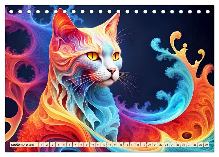 Produktbild: Les fractales animales (Calendrier de bureau 2026 DIN A5 vertical), CALVENDO calendrier mensuel