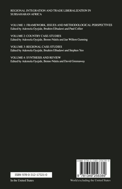 Produktbild: Regional Integration and Trade Liberalization in Subsaharan Africa