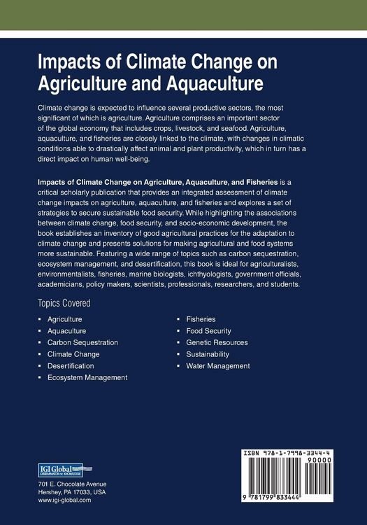 Produktbild: Impacts of Climate Change on Agriculture and Aquaculture