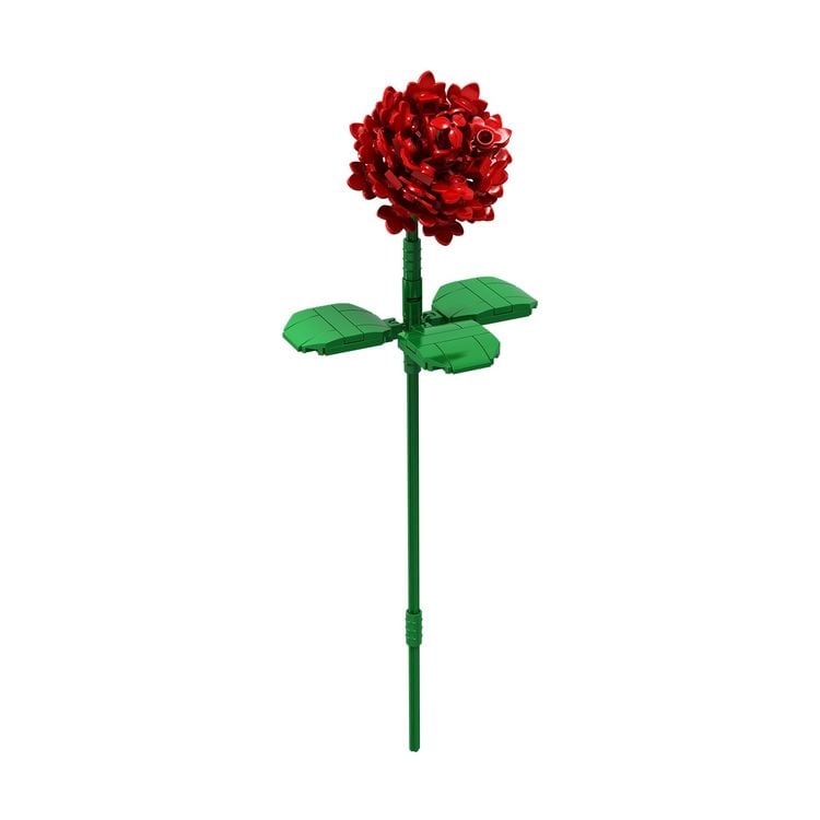Produktbild: BRIXIES 222144 - Rose rot, 3D Konstruktionsbausatz, ca. 115 Teile