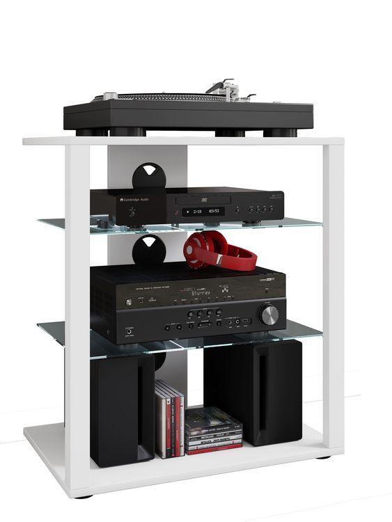 Produktbild: Hifi M&ouml;bel Rack Alu Glas Phono Mediaregal Folas