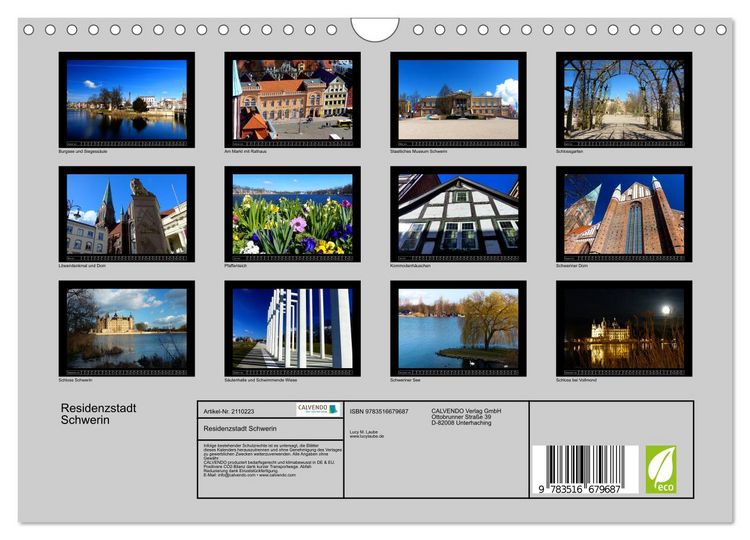 Produktbild: Residenzstadt Schwerin (Wandkalender 2026 DIN A4 quer), CALVENDO Monatskalender