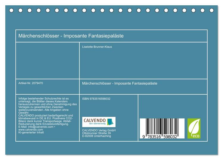 Produktbild: M&auml;rchenschl&ouml;sser - Imposante Fantasiepal&auml;ste (Tischkalender 2026 DIN A5 quer), CALVENDO Monatskalender