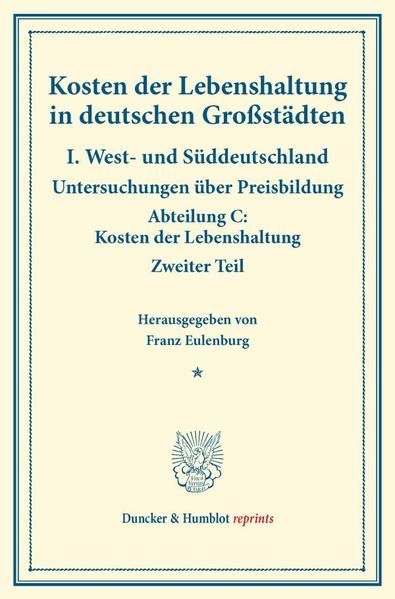 Produktbild: Kosten der Lebenshaltung in deutschen Gro&szlig;st&auml;dten.