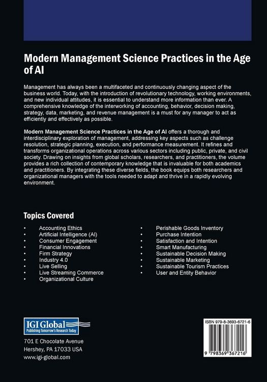 Produktbild: Modern Management Science Practices in the Age of AI