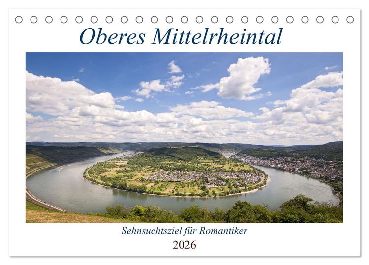 Produktbild: Oberes Mittelrheintal Sehnsuchtsziel f&uuml;r Romantiker (Tischkalender 2026 DIN A5 quer), CALVENDO Monatskalender