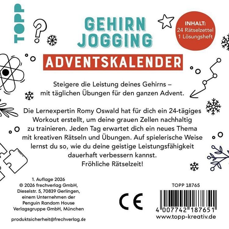 Produktbild: Gehirnjogging &ndash; Adventskalender