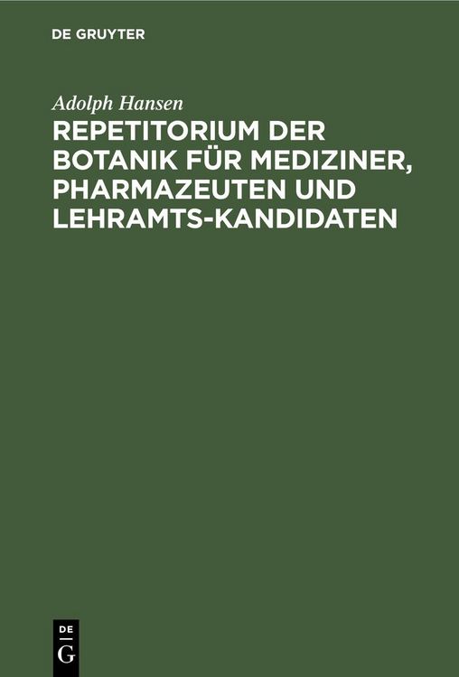 Produktbild: Repetitorium der Botanik f&uuml;r Mediziner, Pharmazeuten und Lehramts-Kandidaten