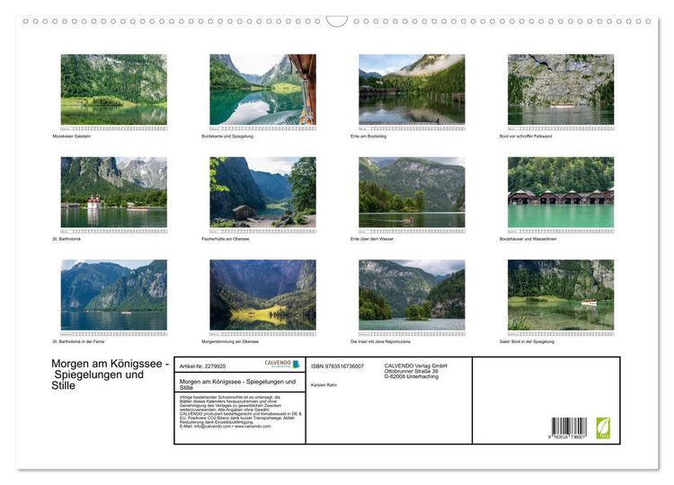 Produktbild: Morgen am K&ouml;nigssee - Spiegelungen und Stille (Wandkalender 2026 DIN A2 quer), CALVENDO Monatskalender