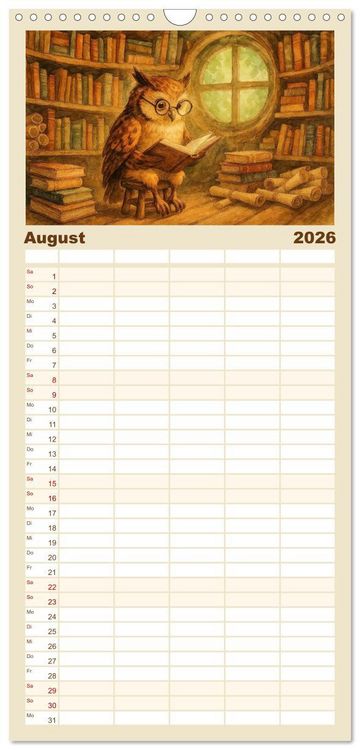 Produktbild: Familienplaner 2026 - Zuhause bei den Kleinen. Ein Jahr voller tierischer R&uuml;ckzugsorte. mit 5 Spalten (Wandkalender, 21 x 45 cm) CALVENDO