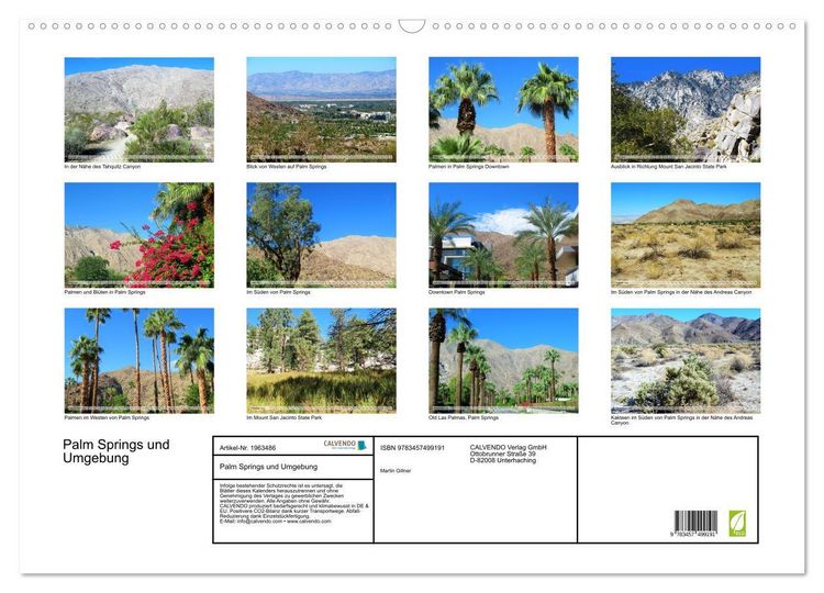 Produktbild: Palm Springs und Umgebung (Wandkalender 2026 DIN A2 quer), CALVENDO Monatskalender