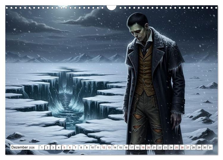 Produktbild: Victor Frankenstein und seine Sch&ouml;pfung (Wandkalender 2026 DIN A3 quer), CALVENDO Monatskalender