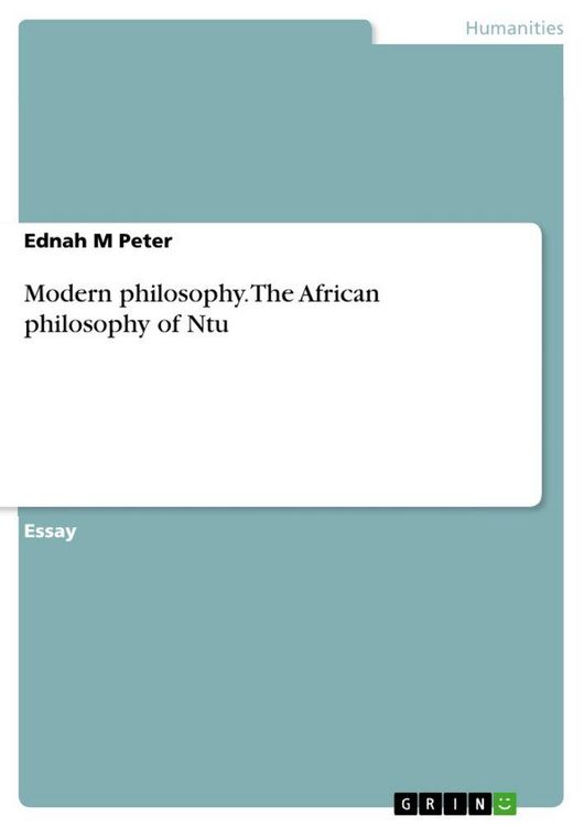 Produktbild: Modern philosophy. The African philosophy of Ntu