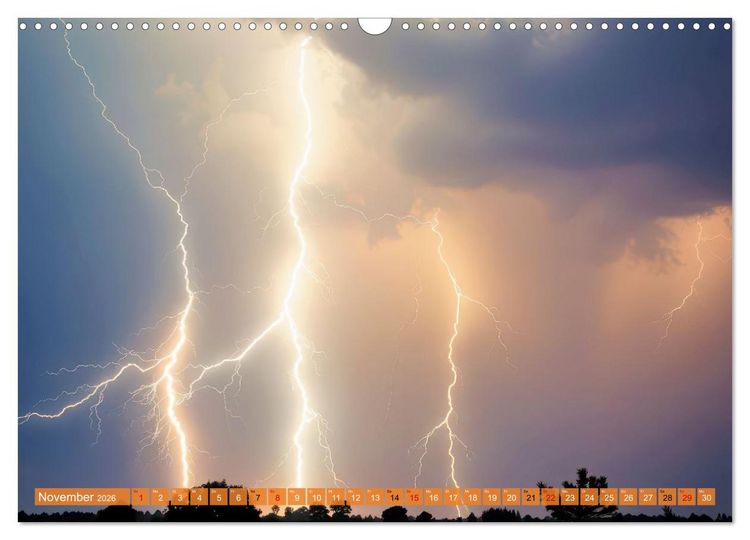 Produktbild: Mega-Blitze (Wandkalender 2026 DIN A3 quer), CALVENDO Monatskalender