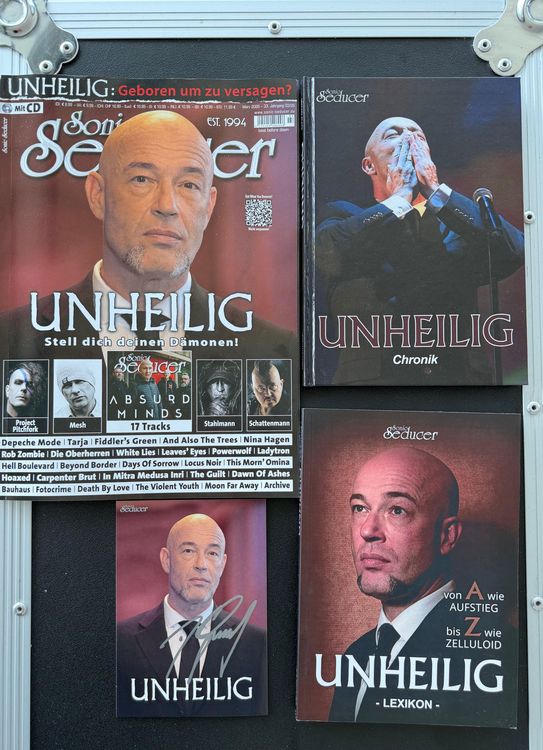 Produktbild: Unheilig signierte Fotokarte + Chronik-Buch + Lexikon Buch + Sonic Seducer 03/2026 Liebe Glaube Monster