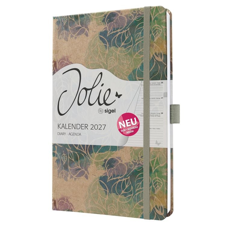 Produktbild: SIGEL 7J811 Wochenkalender Jolie 2027, ca. A5, Dancing Leaves, Hardcover