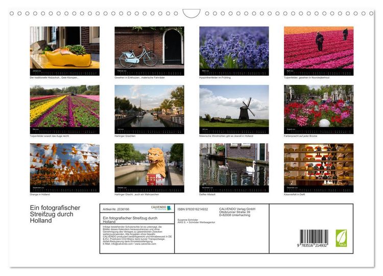 Produktbild: Ein fotografischer Streifzug durch Holland (Wandkalender 2026 DIN A3 quer), CALVENDO Monatskalender