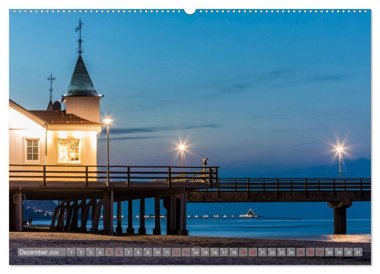 Produktbild: USEDOM Die drei Seeb&auml;der Ahlbeck - Heringsdorf - Bansin (hochwertiger Premium Wandkalender 2026 DIN A2 quer), Kunstdruck in Hochglanz