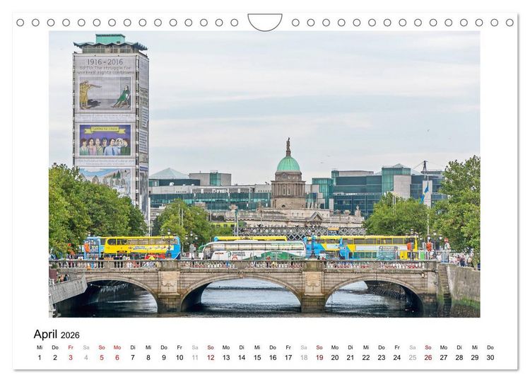 Produktbild: Dublin bunt, lebendig, spannend (Wandkalender 2026 DIN A4 quer), CALVENDO Monatskalender