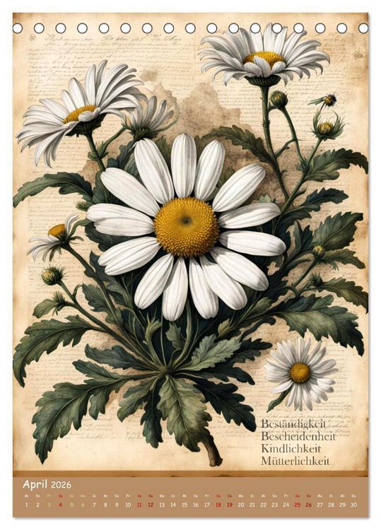 Produktbild: Geburtsblume, dein florales Sternzeichen (Tischkalender 2026 DIN A5 hoch), CALVENDO Monatskalender