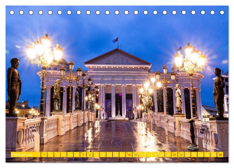 Produktbild: Skopje - Nordmazedoniens &uuml;berraschende Hauptstadt (Tischkalender 2026 DIN A5 quer), CALVENDO Monatskalender