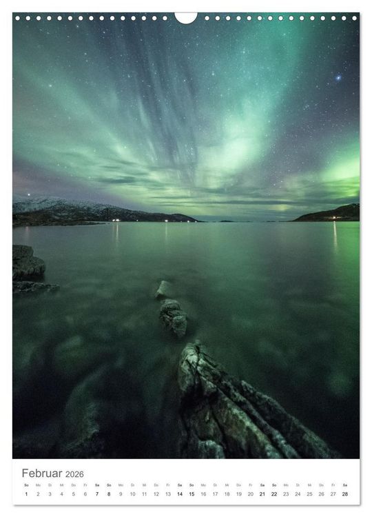 Produktbild: Nordlichter &ndash; Farbenspiel der Nacht (Wandkalender 2026 DIN A3 hoch), CALVENDO Monatskalender