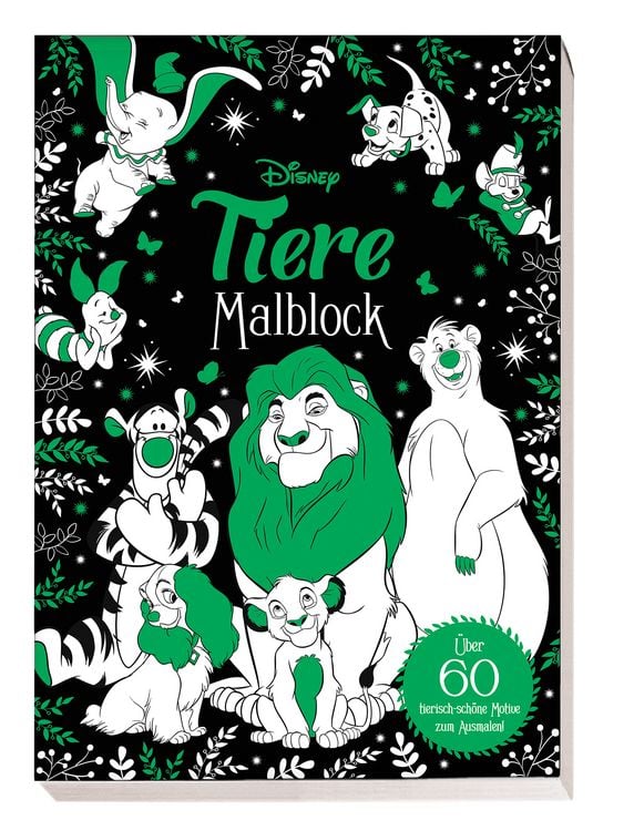 Produktbild: Disney Tiere: Malblock: &uuml;ber 60 tierisch-sch&ouml;ne Motive zum Ausmalen!