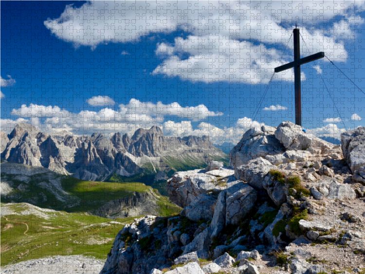 Produktbild: CALVENDO Puzzle Petz hei&szlig;t der Gipfel des Schlern: toller Blick auf den Rosengarten | 1000 Teile Lege-Gr&ouml;&szlig;e 64x48cm Foto-Puzzle f&uuml;r gl&uuml;ckliche Stunden