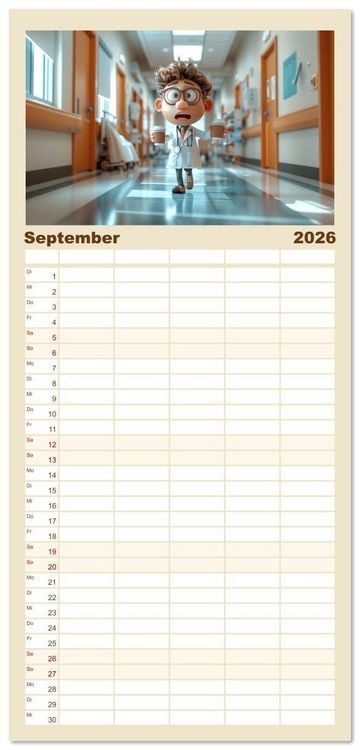Produktbild: Familienplaner 2026 - Nur ein paar Semester Medizin mit 5 Spalten (Wandkalender, 21 x 45 cm) CALVENDO