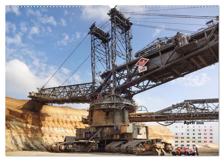 Produktbild: Giganten im Tagebau Garzweiler II (Wandkalender 2026 DIN A2 quer), CALVENDO Monatskalender