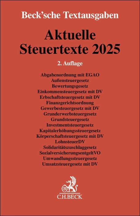 Produktbild: Aktuelle Steuertexte 2025