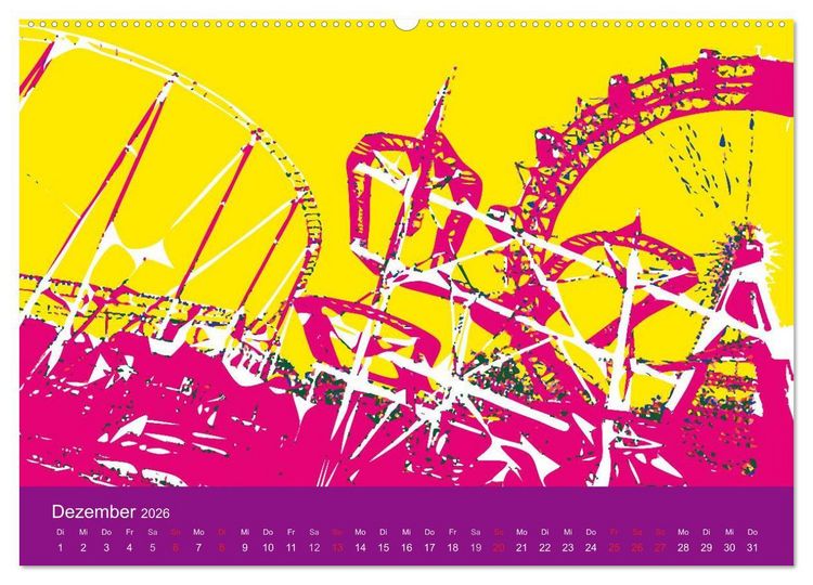 Produktbild: WIEN popartig (hochwertiger Premium Wandkalender 2026 DIN A2 quer), Kunstdruck in Hochglanz