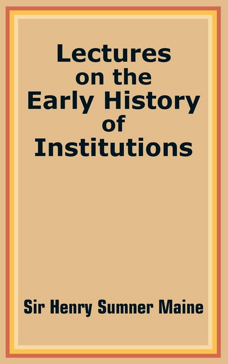 Produktbild: Lectures on the Early History of Institutions
