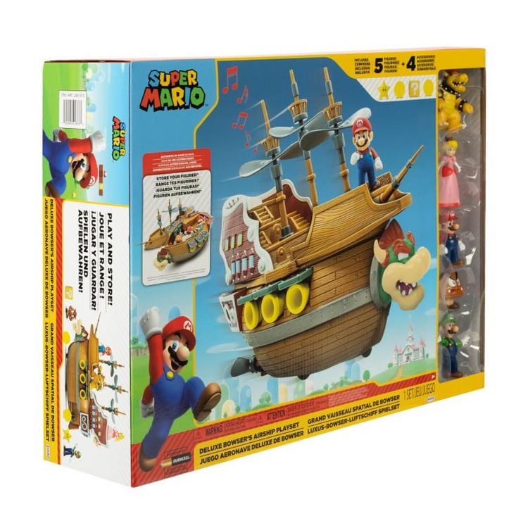 Produktbild: Nintendo Super Mario Deluxe Spielset - Bowser&acute;Schiff - inkl. 5 Figuren 6,5 cm & 4 Zubeh&ouml;r