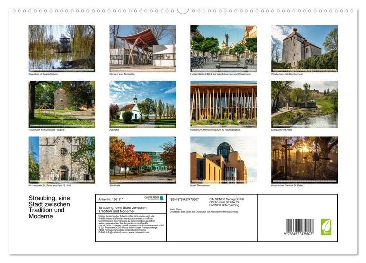 Produktbild: Straubing, eine Stadt zwischen Tradition und Moderne (hochwertiger Premium Wandkalender 2026 DIN A2 quer), Kunstdruck in Hochglanz