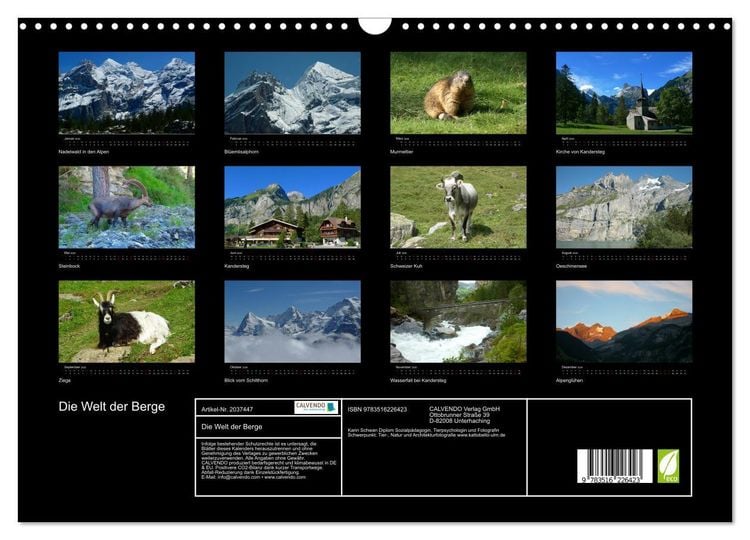 Produktbild: Die Welt der Berge (Wandkalender 2026 DIN A3 quer), CALVENDO Monatskalender