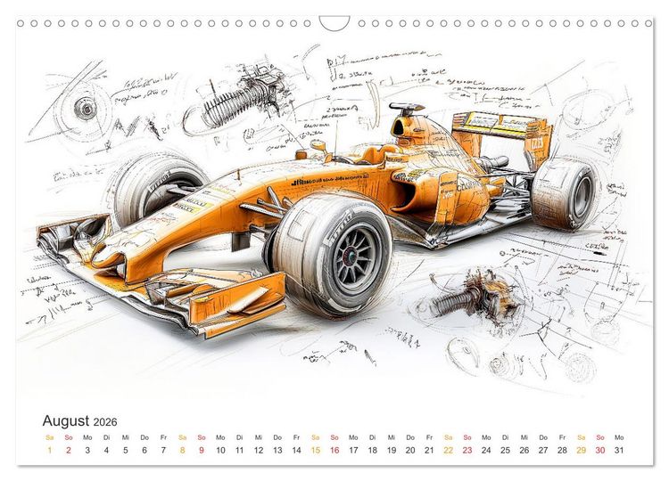 Produktbild: Rennwagen - Design Studien (Wandkalender 2026 DIN A3 quer), CALVENDO Monatskalender