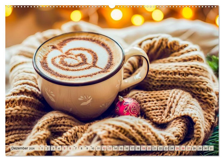 Produktbild: Cappuccino, Latte und mehr - Der gro&szlig;e Kaffeekalender (Wandkalender 2026 DIN A2 quer), CALVENDO Monatskalender