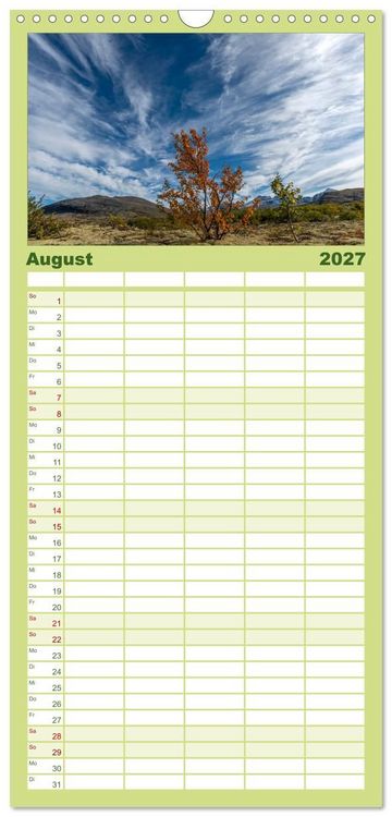 Produktbild: Familienplaner 2027 - Norwegische Landschaften mit 5 Spalten (Wandkalender, 21 x 45 cm) CALVENDO