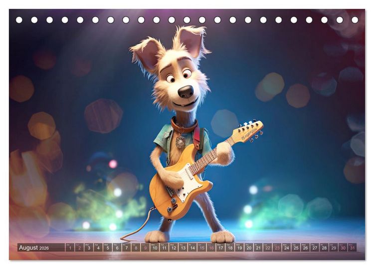 Produktbild: Cat dog music band (Desk Calendar 2026 DIN A5 landscape), CALVENDO 12 Month DeskCalendar