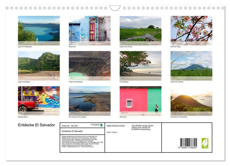 Produktbild: Entdecke El Salvador (Wandkalender 2026 DIN A3 quer), CALVENDO Monatskalender
