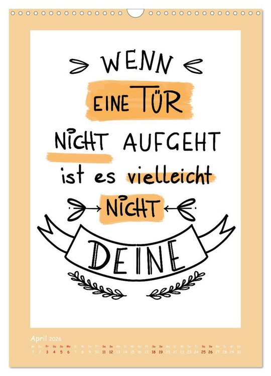 Produktbild: Nachgedacht-Spr&uuml;che und Zitate (Wandkalender 2026 DIN A3 hoch), CALVENDO Monatskalender