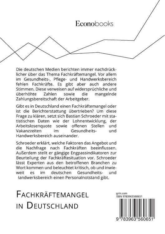 Produktbild: Fachkr&auml;ftemangel in Deutschland. Gibt es einen Personalnotstand in den Bereichen Gesundheit und Handwerk?