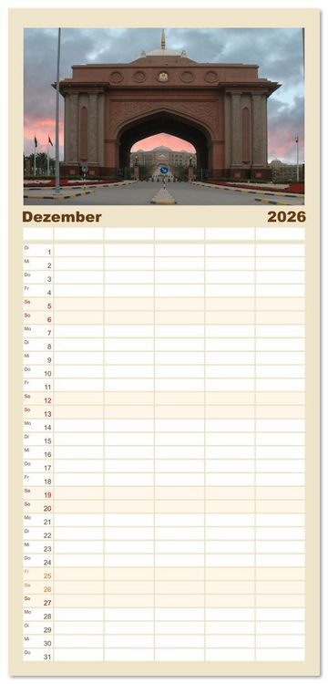 Produktbild: Familienplaner 2026 - Abu Dhabi, eine Stadt der Zukunft. mit 5 Spalten (Wandkalender, 21 x 45 cm) CALVENDO