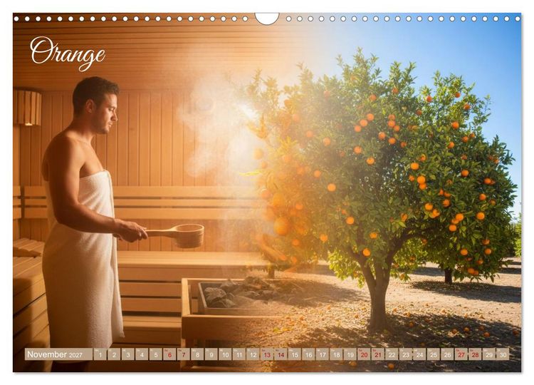 Produktbild: Sauna - Hitze, Duft, Genuss (Wandkalender 2027 DIN A3 quer), CALVENDO Monatskalender