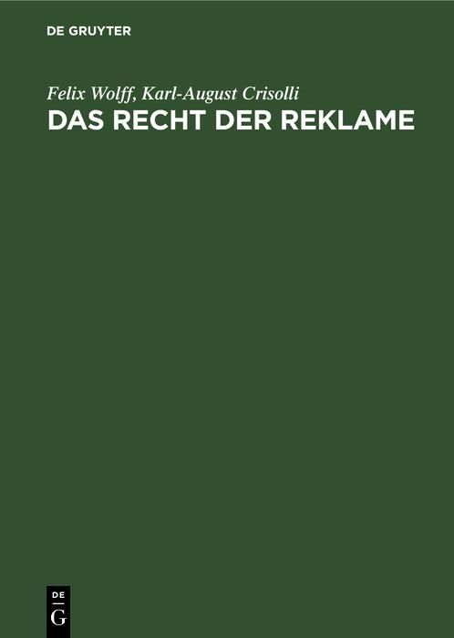 Produktbild: Das Recht der Reklame